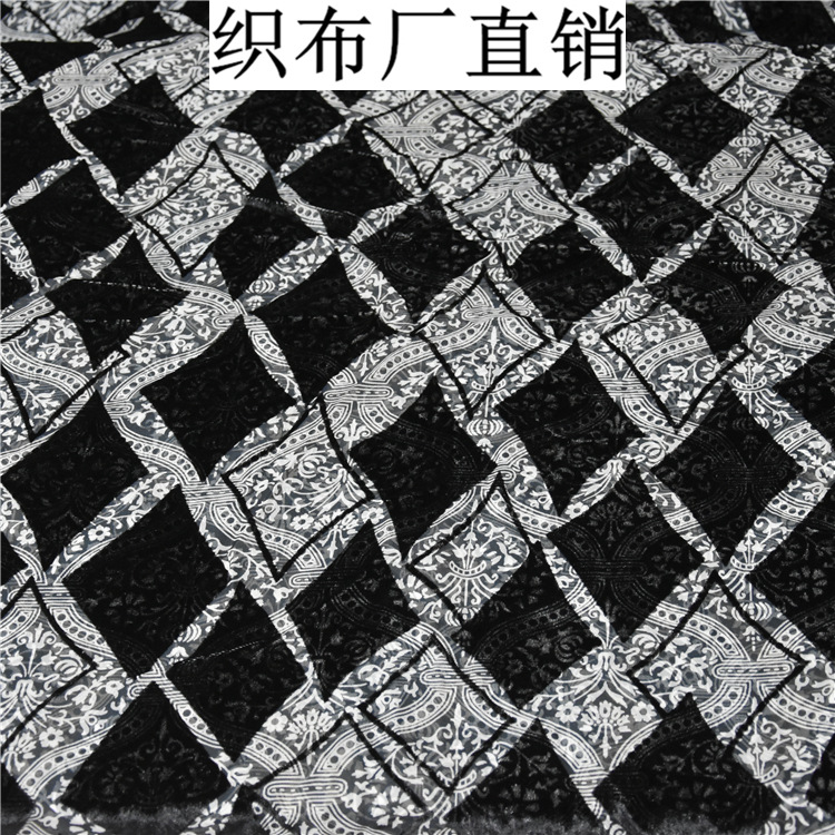 好质量梭织全涤丝绒雕印，适合做服装 窗帘 家纺 沙发靠垫