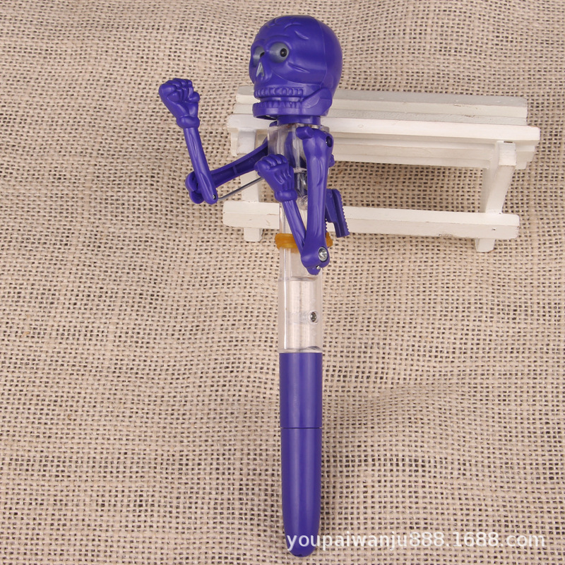 Хэллоуин Ручка-03-Череп-Синий