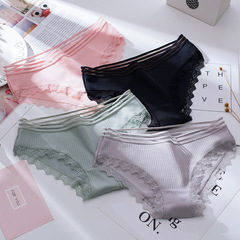 New lace lace threaded women's underwear threaded cotton large size women's briefs lace lace underwear