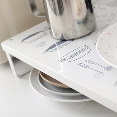 kitchen monolayer Iron art Shelf Stratified Table frame Microwave oven rack cupboard Compartment oven Storage rack