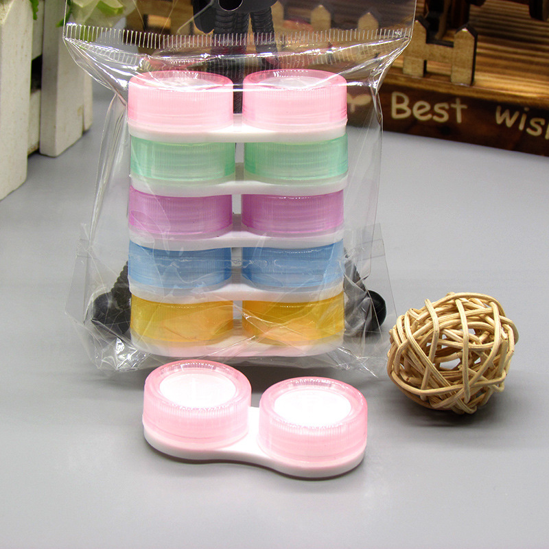 Xuanfu contact lens case jelly color double box beauty pupil box transparent double glasses case price is 5