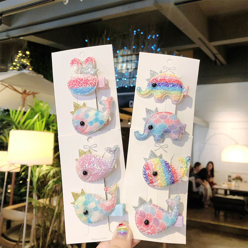 Korean Children's Glitter Whale Elephant Cartoon Cheap Hairpin Wholesale display picture 11