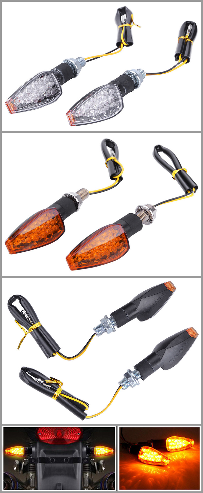 摩托车14LED小红帽转向灯 产品细节
