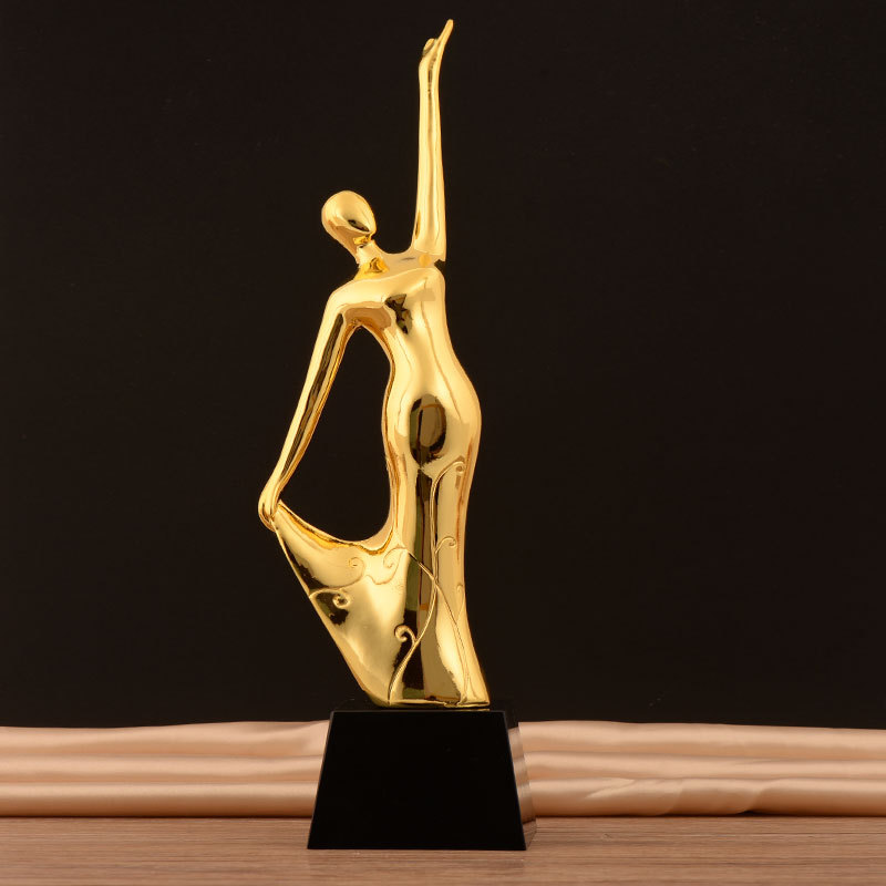 创意树脂奖杯定制舞蹈瑜伽颁奖典礼水晶金属定做工艺品礼品摆件|ru