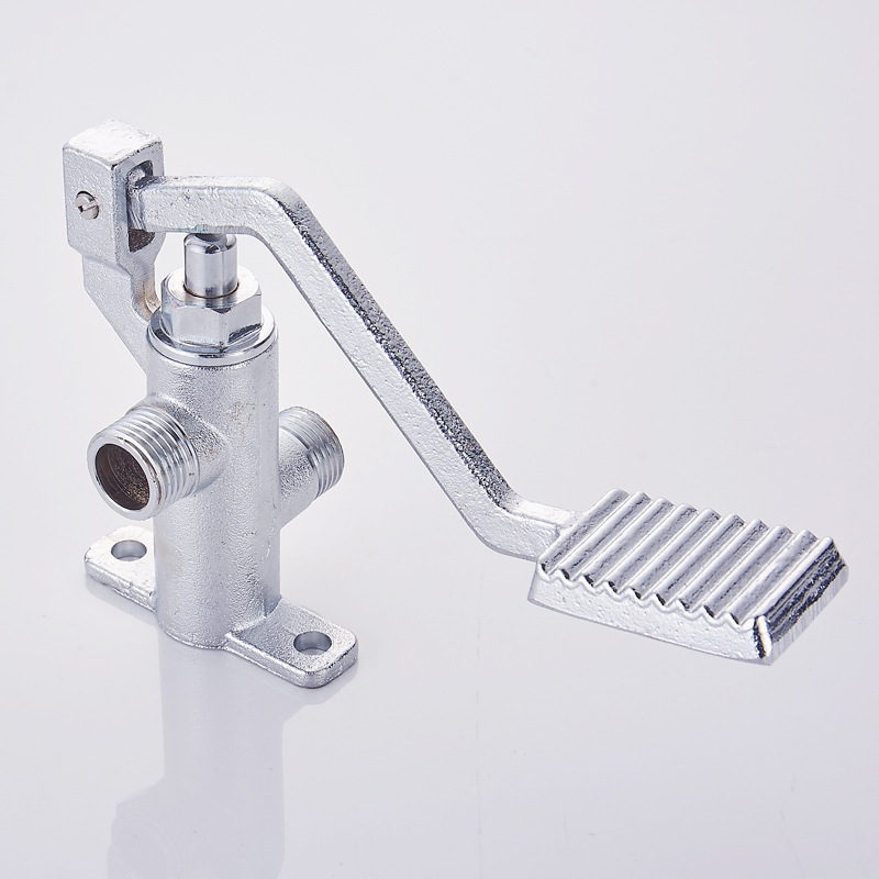 Copper pedal faucet laboratory foot valve switch valve vegetable basin single cold sanitary faucet wholesale
