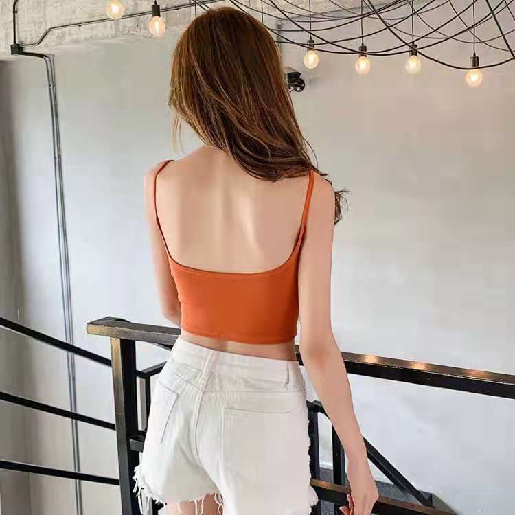 2020 Summer New Style Cropped Camisole with Exposed Midriff and U-Shaped Back, Suitable for Outerwear