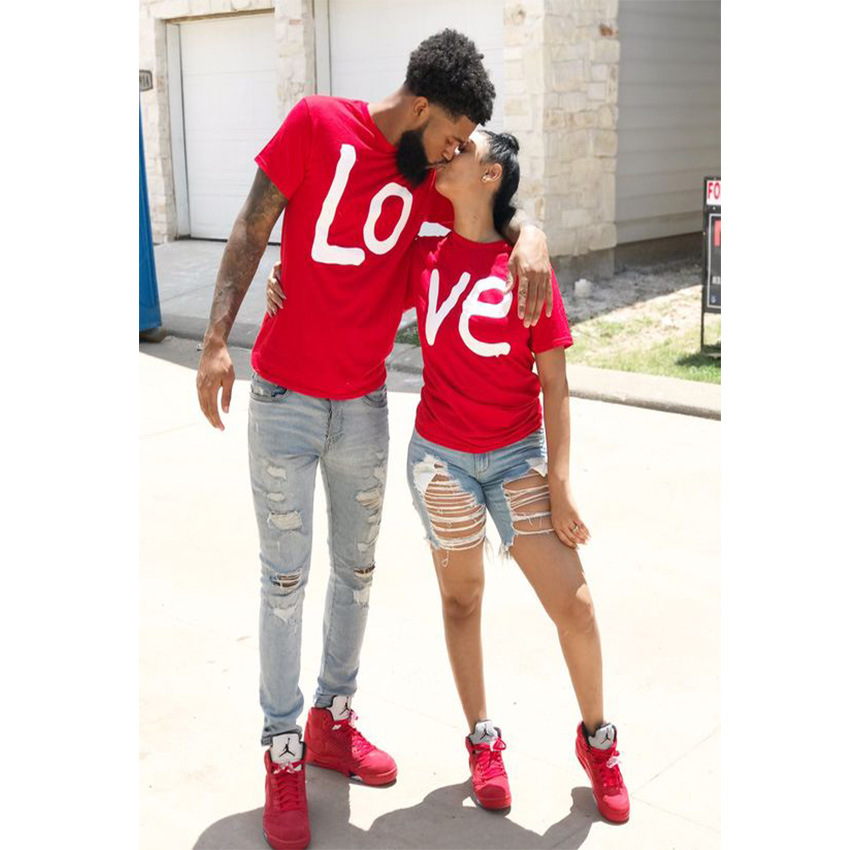 123g Weight Short Sleeve Sleeve Length Polyester Fabric Type T-Shirt Sets Sets Type Daily Occasion Round Neck Neckline Regular Fit Fit Type Letter Pattern Summer, Spring, Autumn Season Women'S, Men'S Gender Printing Design Fashion Style Wholesale Women'S Men'S Fashion Letter Short Sleeve Printing T-Shirts