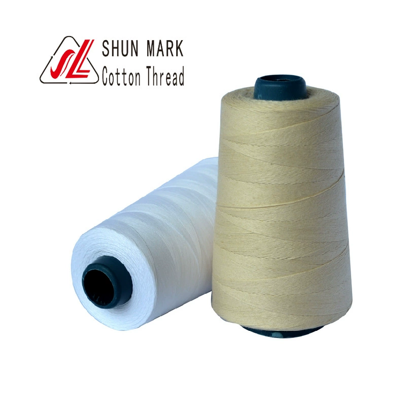 [Shunlong textile factory supply combed ring-spun cotton sewing thread 604# 606# white]