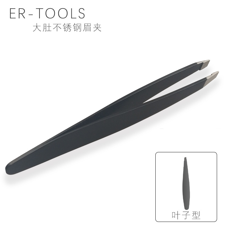 品质批发不锈钢眉夹镊子 专业薄尾拔眉毛美妆工具 美容眉毛夹现货|ms