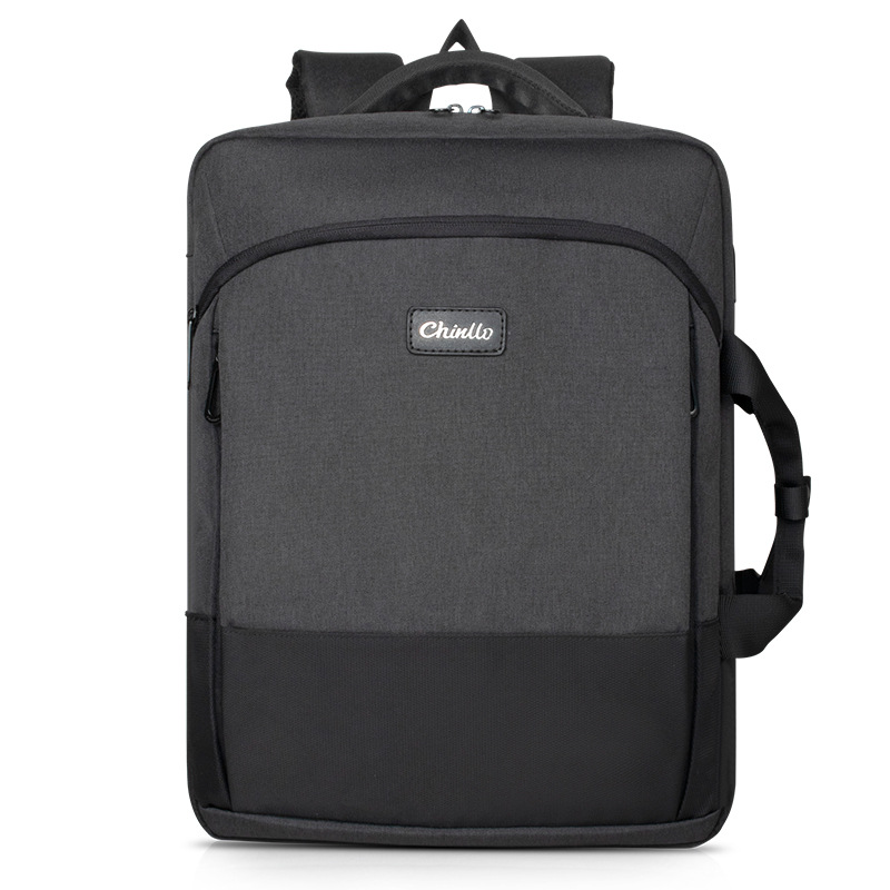 Business Casual Rechargeable Water-Repellent Pure Color Satchel Backpack Computer Bag Manufacturer Wholesale Customized Logo