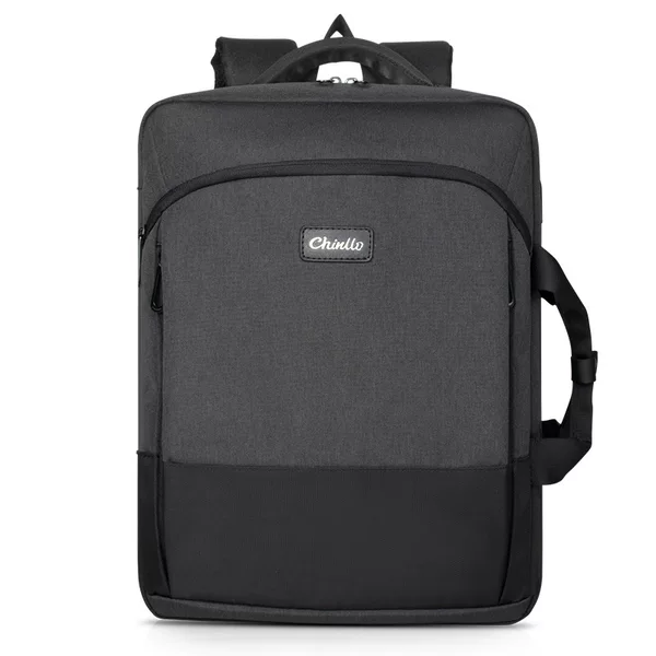 Business Casual Rechargeable Water-Repellent Pure Color Satchel Backpack Computer Bag Manufacturer Wholesale Customized Logo