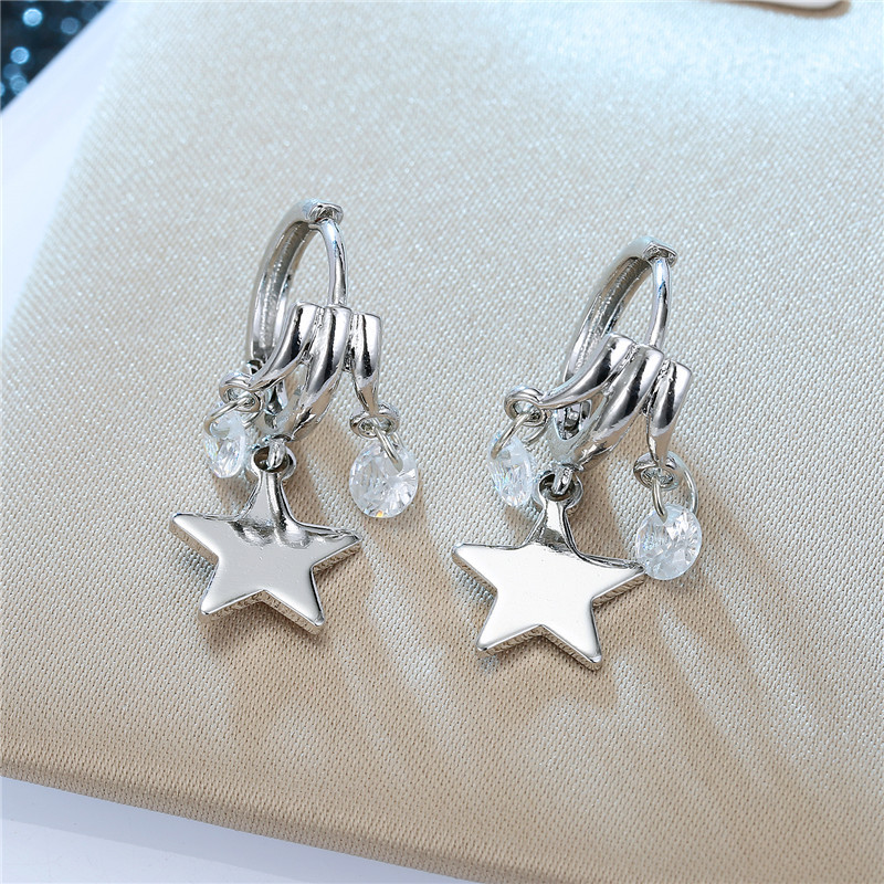 Nuevos Pendientes De Circón De Moda Pendientes De Lentejuelas De Estrella Al Por Mayor display picture 4