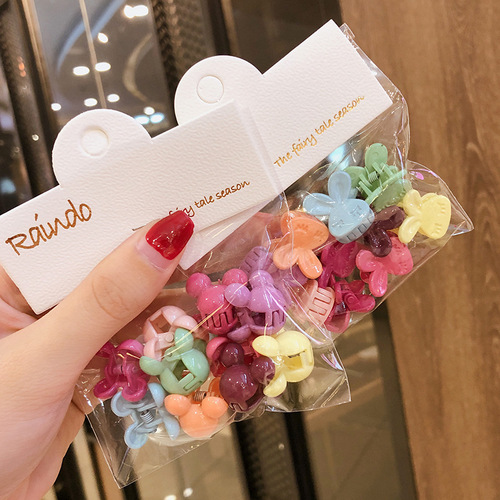 Children's small claw hair clip Korean girl hair pin princess clip baby flower hair claw forehead clip small disc hair accessory