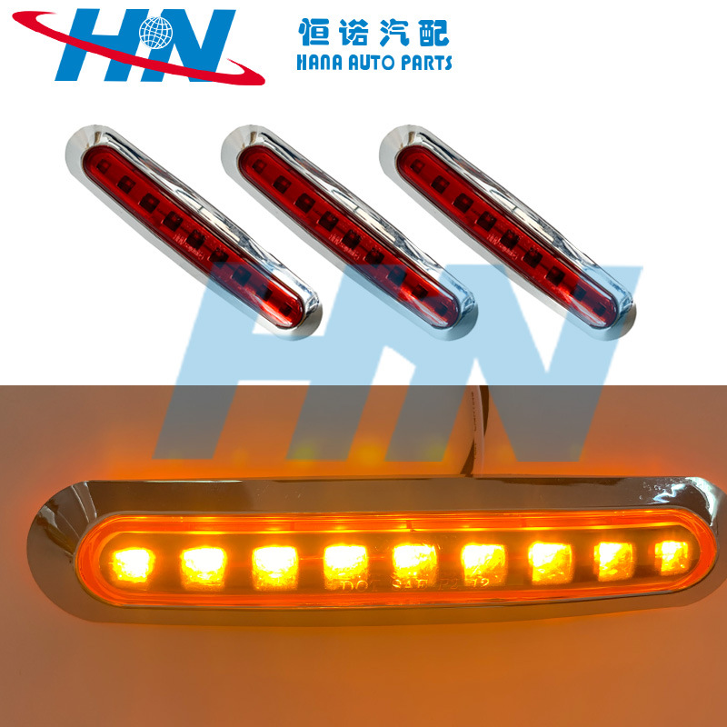 Fuente de la fábrica camión 9LED camión luz lateral rojo Amarillo Blanco Luz de señal de giro luz ancha presión 10-30V