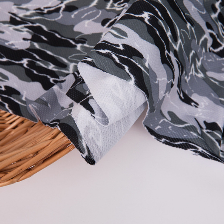 定做75D网眼 全涤三级印花鸟眼布  迷彩面料 沙滩裤t恤网布面料