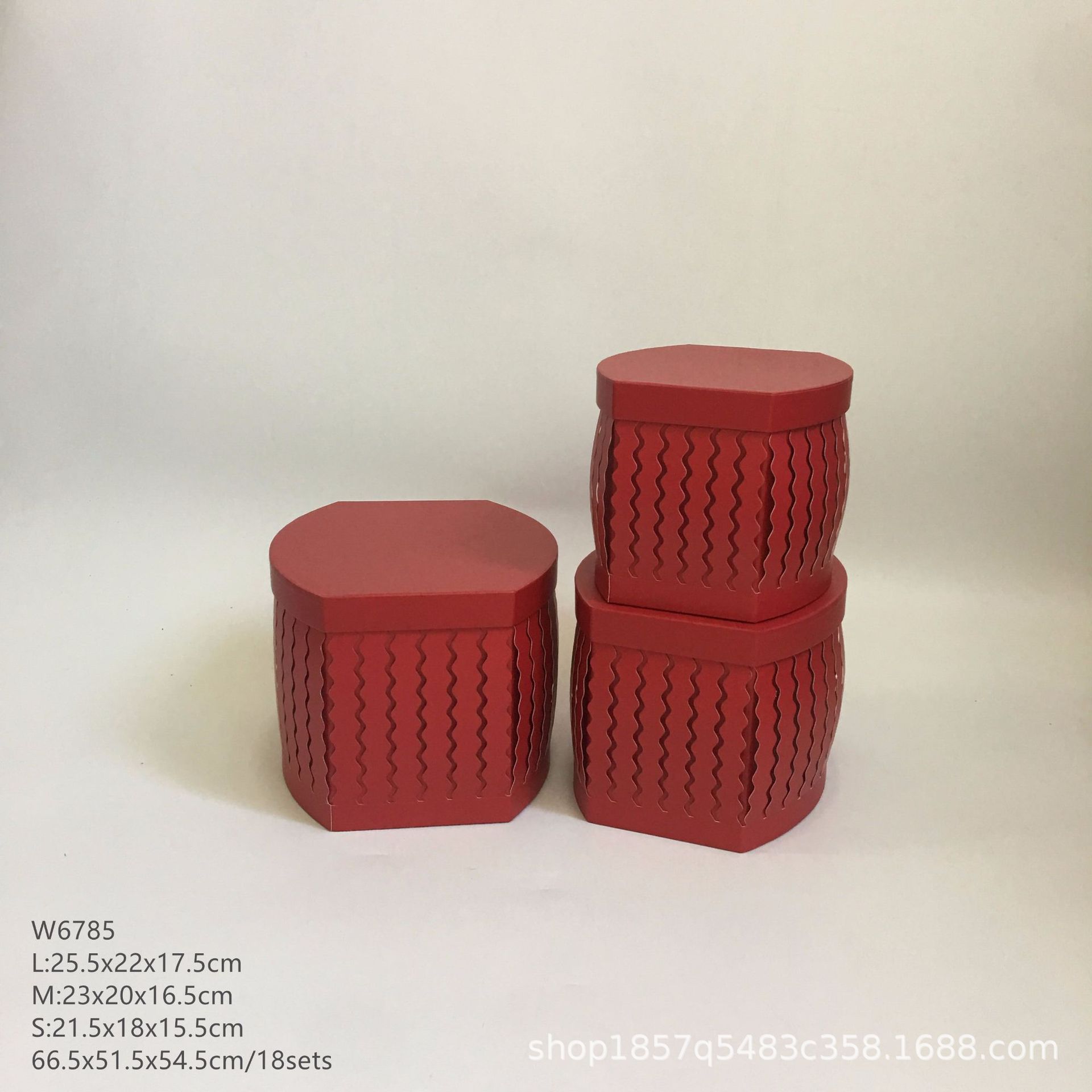 创意立体波纹镂空船形三件套鲜花盒抱抱桶 花束包装礼品盒 花盒