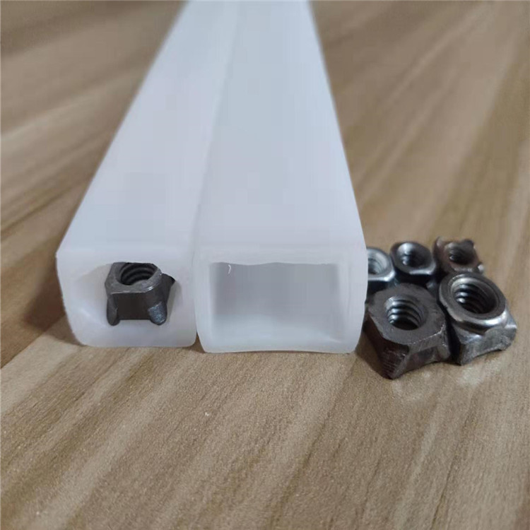 Manufacturers supply PE Plastic Square tube Slide track HDPE Nut Delivery Square tube PE Plastic groove Can be customized