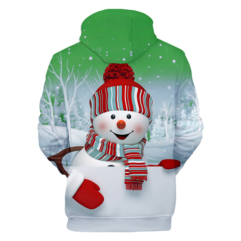 Pull à capuche Noël 3D bonhomme de neige - Ref 3423547 Image 143