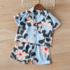 Children’s suit men’s and women’s Korean floral shirt + pants children’s two piece set