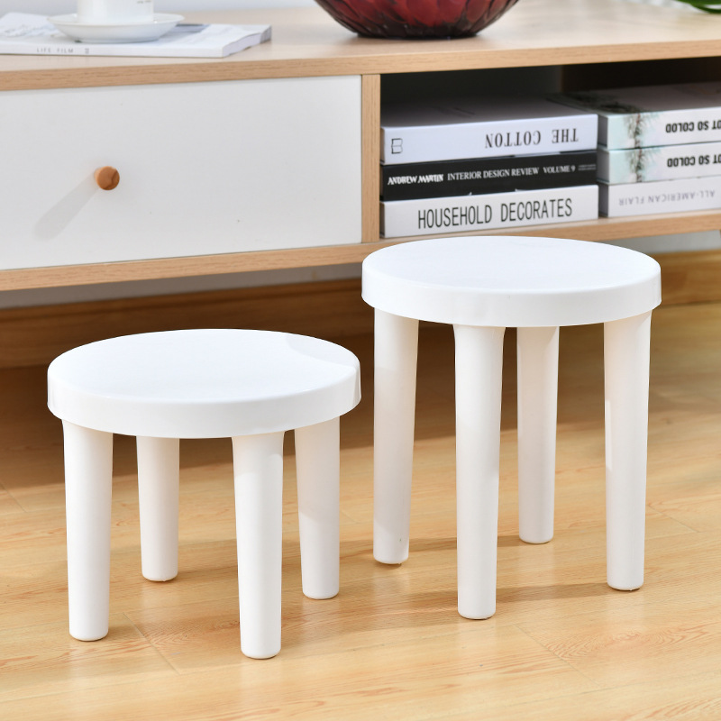 Creative living room children's plastic small stool Bathroom anti-slip thick round stool Home shoe changing stool small square stool