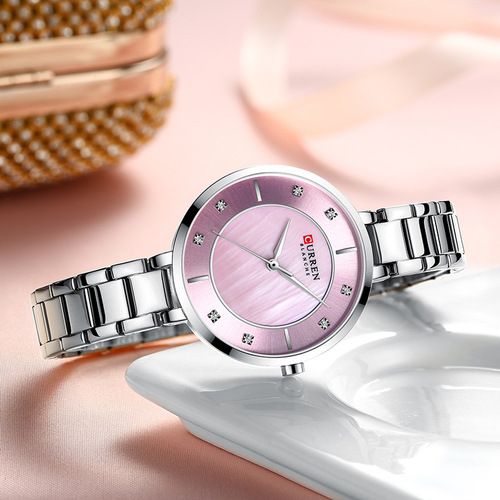 CURREN/Karen 9051 women's shell waterproof watch simple small dial round fashionable women's watch
