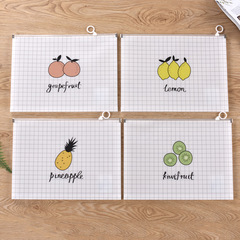 A4 transparent student bag with cute cartoon zipper, large capacity simple plastic female exam storage bag