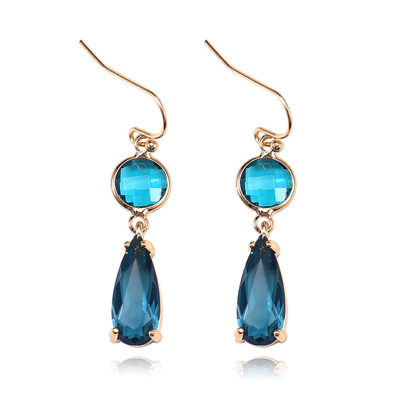 8g Weight Alloy Ear Needle Material Artificial Crystal Inlay Material Drop Earrings Classification 1 Pair Quantity Holiday, Daily Occasion Copper Material Geometric, Water Droplets Pattern Women's Gender Asymmetrical, Plating, Inlay Design Elegant Style Copper Elegant Asymmetrical Plating Inlay Geometric Water Droplets Artificial Crystal Drop Earrings 9