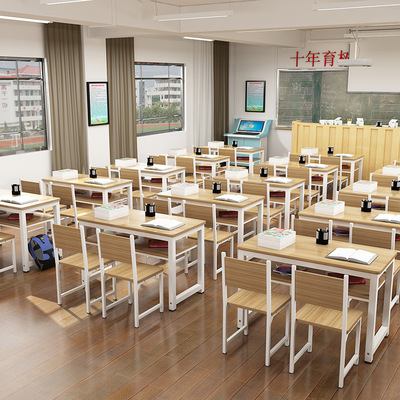 培训桌厂家直销长条桌单双人课桌椅中小学生补习班辅导培训班书桌