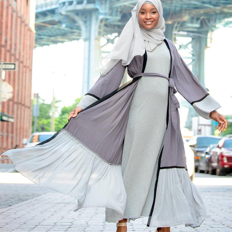 [Order] Y021 ins loose-fitting Islamic dress full-length cardigan robe KIMONO