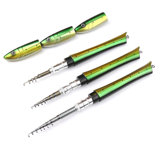 Meiyu 1.4m mini fish-shaped portable fishing rod set Luya Ice Fishing Fishing Pen Fishing Rod FX