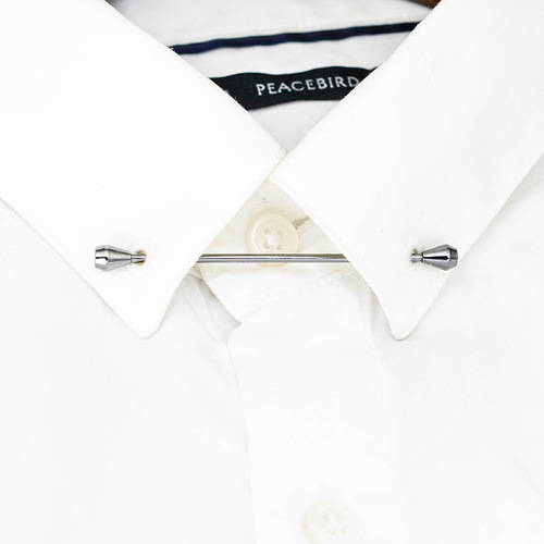 [Classic] Conical head spiral button collar pin collar European and American men's formal French shirt tie stick