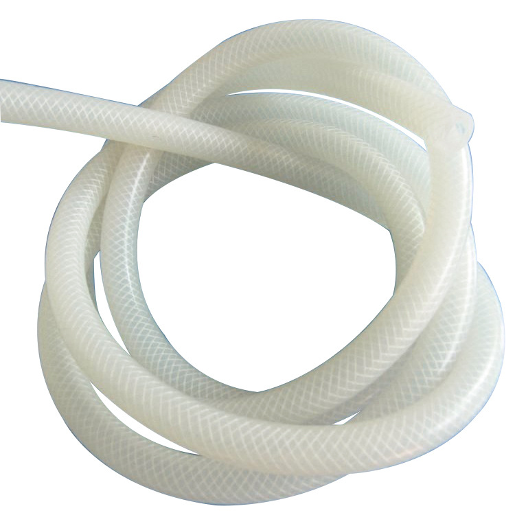 供应耐高温编织硅胶管 食品级硅胶编织网管 白色硅胶双层编织管