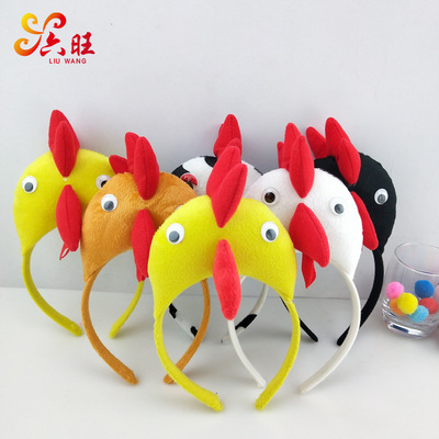 舞會用品化妝舞會裝飾節日派對頭飾道具 公雞發箍 萬聖節小雞頭箍