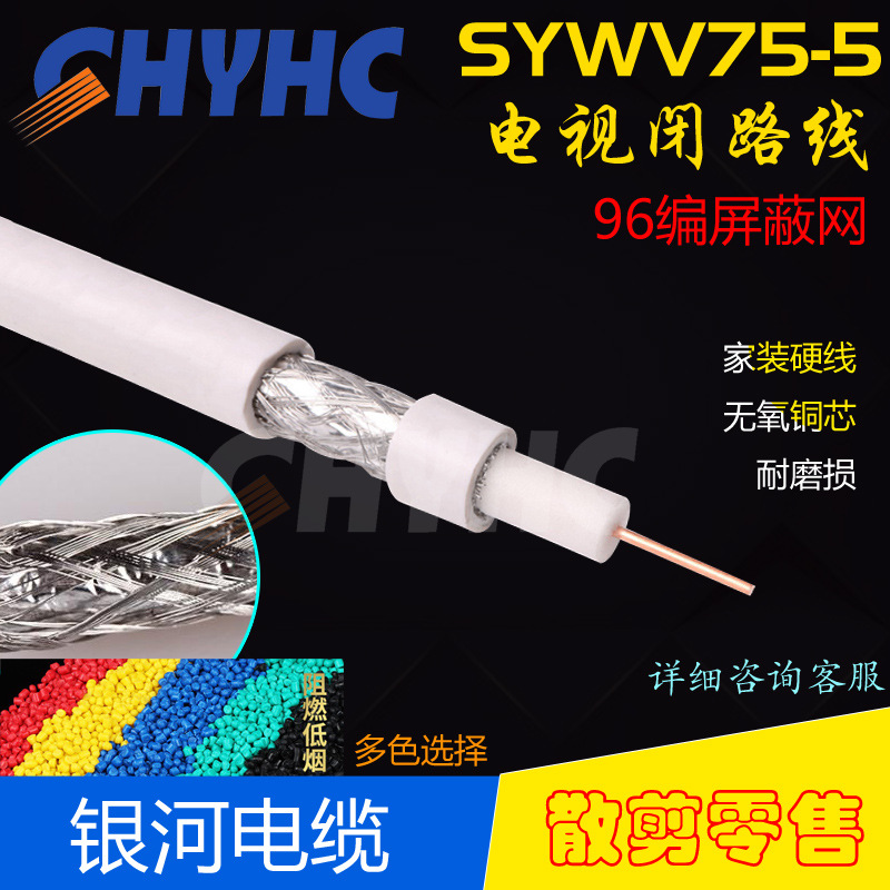 有线电视闭路线SYWV75-5屏蔽线机顶盒线96编网1.0芯高屏蔽抗干扰