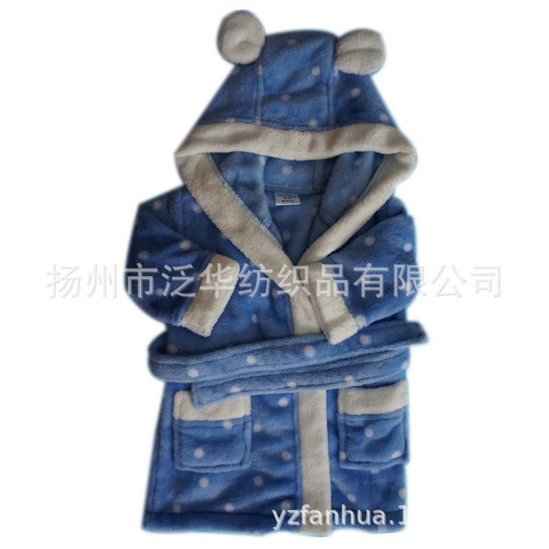 Oem Factory Customized Dot Printed Kidsren's Baby Coral Velvet Shu Cotton Velvet Flannel Bathrobe Oem Factory Customized Dot Printed Kidsren's Baby Coral Velvet Shu Cotton Velvet Flannel Bathrobe