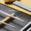 Square non-slip chopsticks stainless steel with laser, anti-scald