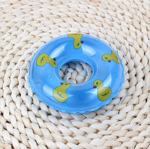 Mini small swimming ring for children playing in the water and bathing toys little yellow duck accessories milk tea shop donut small swimming ring wholesale