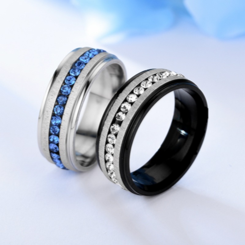 Wholesale Stainless Steel Full Color Diamonds Ring Nihaojewelry display picture 6