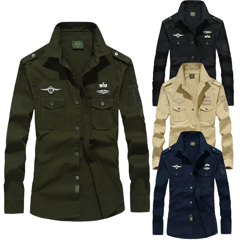 Трансграничная AliExpress Amazon весна и осень Новое поступление рабочая одежда мужская рубашка с длинным рукавом Уличная Повседневная рубашка больших размеров для мужчин