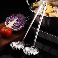 Stainless Steel Hot Pot Soup Spoon Multi-Use Soup Shell Cooking Strainer Soup Debris Two-Use Spoon Hotel Skimmer Factory Price Direct Sales 