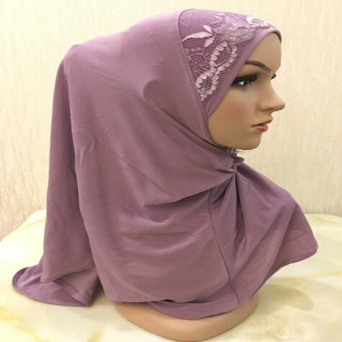 Factory direct selling hat headband lace crystal hemp hijab Arabic headscarf wholesale H020