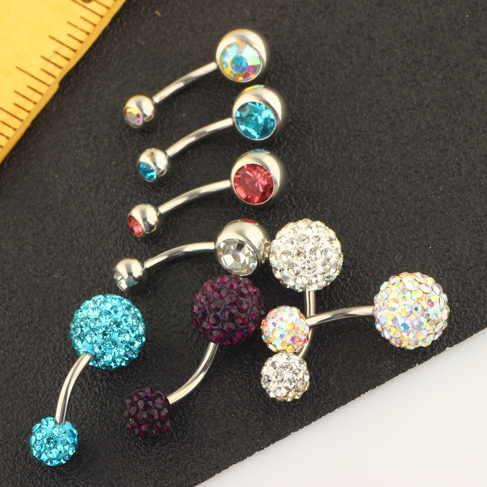 Amazon Hot Sale 4-8 Piece Stainless Steel Clay Belly Button Rings Set - Body Piercing Jewelry detail image 29