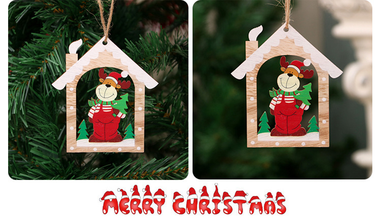 Christmas Christmas Tree Snowman Wood Party Hanging Ornaments display picture 3