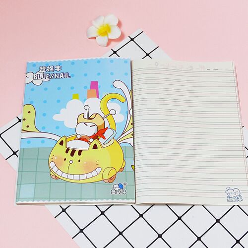 Wholesale A5 Blue Snail Exercise Book English Composition Text Primary School Student Workbook Cartoon Blue Snail Soft Copy