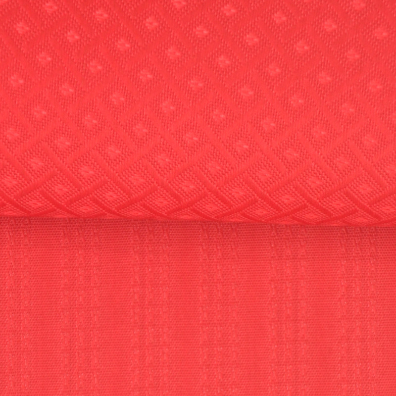 厂家直销 涤棉跆拳道面料 红色大方格 现货tc硬挺透气布料