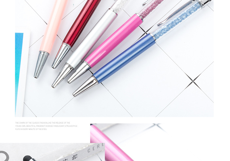 Rotary Ballpoint Pen Metal Crystal Touch Screen Gift Pen Capacitor Advertising Marker Metal Ball Point Pen Printable Logo display picture 1