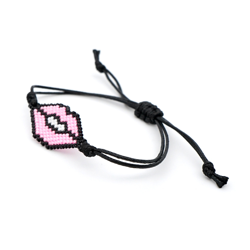 Lip Bracelet Pure Hand-woven Rice Beads Jewelry Wholesale display picture 6