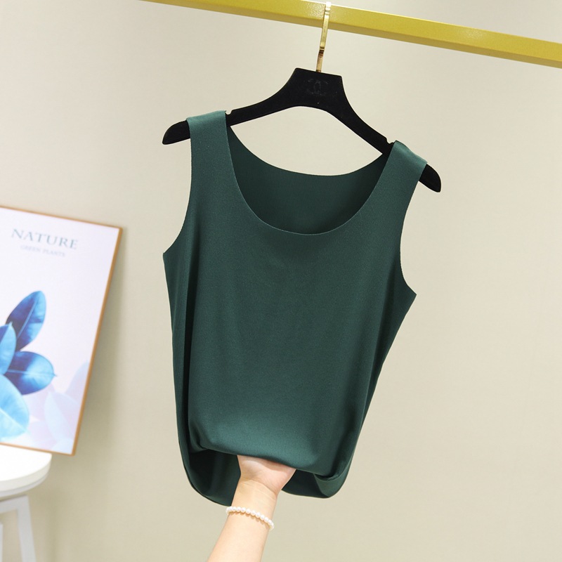 莫代尔无痕背心吊带女夏季外穿显瘦内搭无袖宽松打底衫大码上衣薄|ru