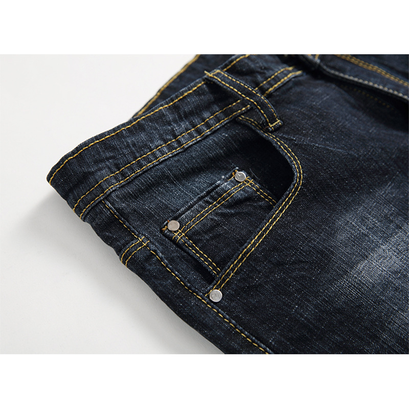 Jeans nuovi da uomo, pantaloni in denim elasticizzati a gamba dritta, alla moda e casual_voghion.com