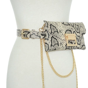 Fashionable Women's Mini Snake Skin Belt Bag, 100cm Length, OPP Simple Package